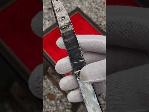 Mother of Pearl San Francisco style bowie knife I just finished. #artknife #bowieknife #jvbknives