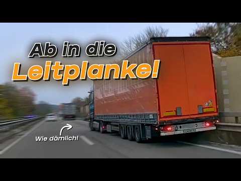 Stupid accident on the motorway, stubborn truck driver & final boss: the guardrail! | #GERMAN #DA...