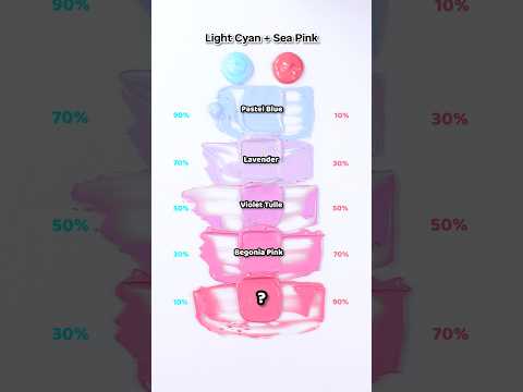 Light Cyan VS Sea Pink..Satisfying Color mixing🎨 #colormixing #satisfying #asmr