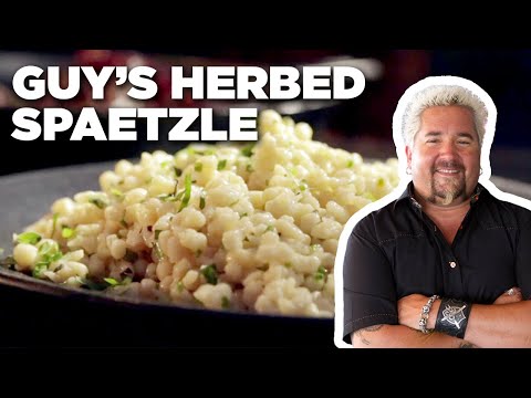 Guy Fieri's Homemade Herbed Spaetzle | Guy's Big Bite | Food Network
