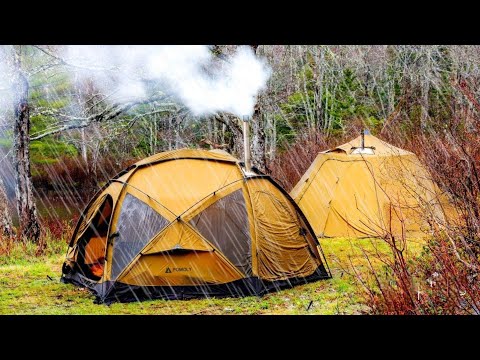 Hot Tent Camping In Heavy Rain - Jeep Overland Camping Adventure - Part 2