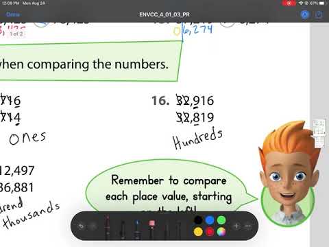 Lesson 1-3 Compare Whole Numbers EnVision Math 4th grade