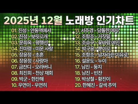 2025년 12월 노래방 인기차트 TOP 100! I 연말에 듣기 좋은 트로트메들리, 인기트로트, 트로트애창곡