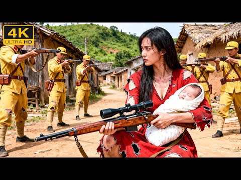 Fragile village woman hides as war goddess! Wields 18 sniper rifles, kills all Japanese soldiers.