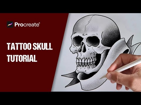 How to Draw a Skull - Procreate Tattoo Brushes