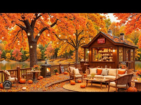 Relaxing Jazz Instrumental Music 🍂 Cozy Autumn Porch Ambience with Smooth Piano Jazz Music to Study