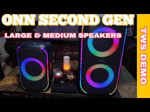 ONN Groove Second Gen. Party Speakers Large & Medium - TWS and Connected Options Demo 😉 Bluetooth