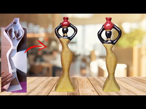 COMO FAZER ESCULTURA DE AFRICANA LUXUOSA DECORATIVA | FAÇA VOCÊ MESMO AFRICANA DECORATIVA