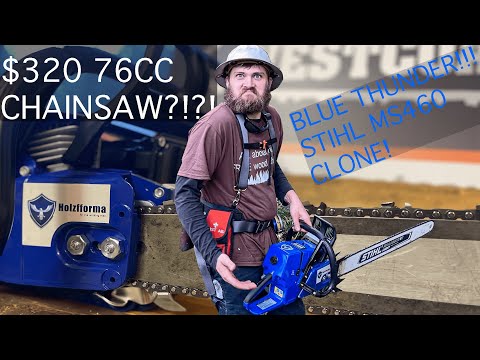 BLUE THUNDER!!! Logging with a $320 ms460 clone with Mitch Zenobi. Reviewing the Holzfforma G466