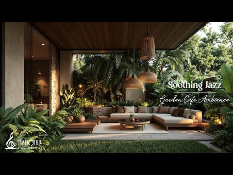 Soft Garden Coffee Shop Jazz in The Forest | Soothing Outdoor Living Room Jazz Music For Relaxing