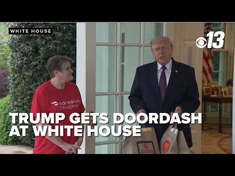 President Trump gets DoorDash delivery of McDonald's outside Oval Office
