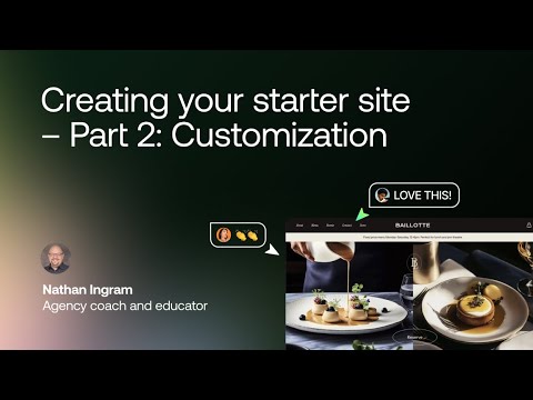 Creating your starter site – Part 2: Customization