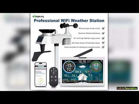 101 Inch HD TFT Display WiFi Weather Station Wireless Outdoor Sensor with Solar Remote Control Digi