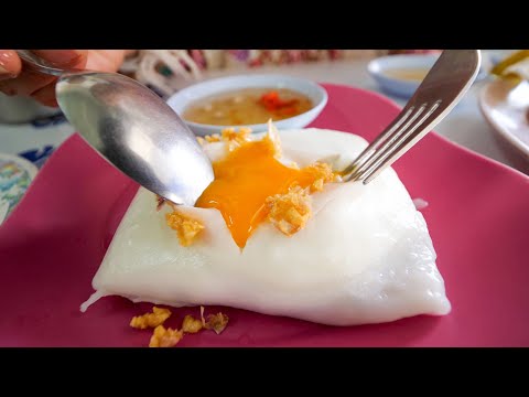 Egg In A Noodle!! VIETNAMESE STREET FOOD + Tour of Nakhon Phanom, Thailand!