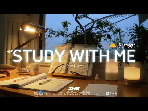 🌆2-HOUR STUDY WITH ME |🎹Calm Piano | Pomodoro 50-10