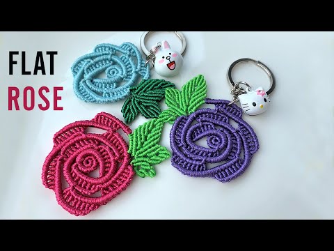 How to make a macrame Flat rose decoration in multi-color - Hướng dẫn làm hoa hồng đơn giản