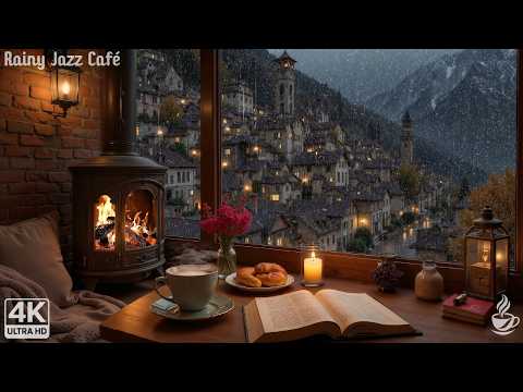 Soft Jazz Piano Ambience – Rain and Fireplace Sounds for Reading, Work and Sleep 🌧️