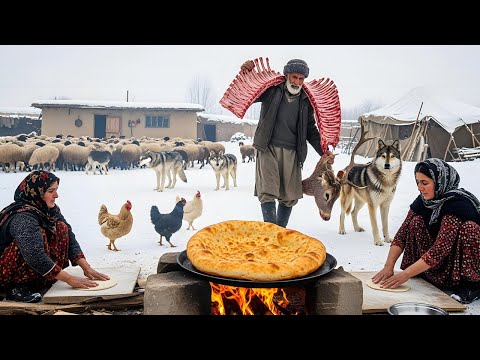 Afghan Mountain Winter | Fire-Roasted Deer & Fresh Bread to Live