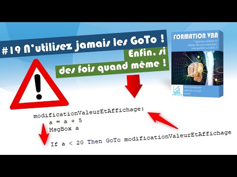 N’utilisez jamais la structure GoTo (enfin si quand même !) [#19 FORMATION EXCEL VBA COMPLETE]