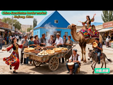 A market on the China-Kazakhstan border, trading of cattle and sheep, and unusual delicacies.