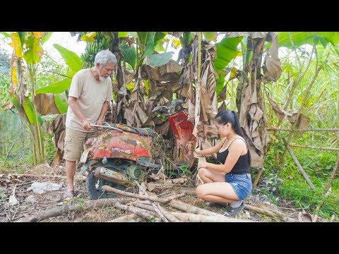 Young Girl Buy Old Motorbike from an Elderly Man and Restoring It Back to Life Step by Step
