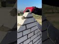 installation of triangular bricks at the ends of the roof walls #construction #brick #shorts