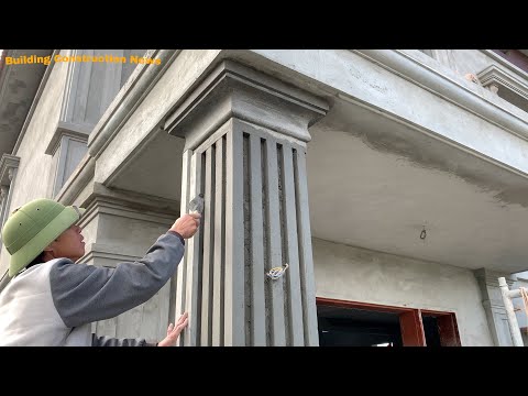 Skills And Ideas For Creative Concrete Column Construction - Using Sand Cement - Round Plastic Pipes