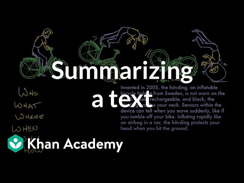 Using The 5 Ws and the Bonus H to make summaries | Reading | Khan Academy