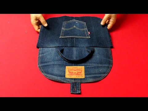 DIY: A "surprise" idea: Make a "half moon cross bag" with "old jeans"!
