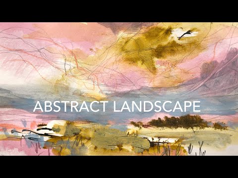 Step by Step Loose Expressive Landscape Painting Tutorial - Acrylics and Mixed Media