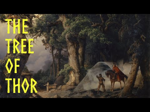 The Tree of Thor. Destruction of the tree of Thor in Hesse, Germany by St. Boniface in 724CE