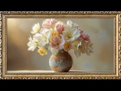 Framed Floral Painting | 8 Hours TV Wallpaper | 4K | Peace and Relaxation