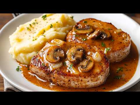 This recipe will drive you crazy! Pork steaks in a creamy tomato sauce with mushrooms!