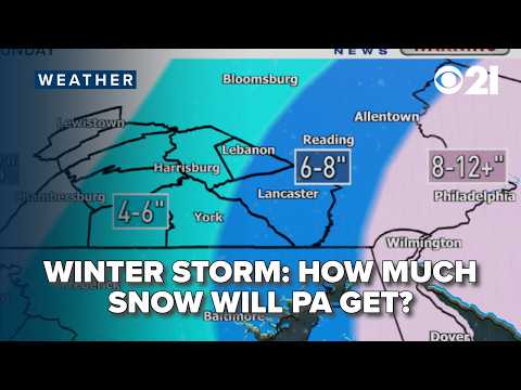 How much snow will central Pennsylvania get from latest winter storm?