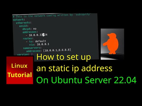 Ubuntu server - How to set up a static ip address