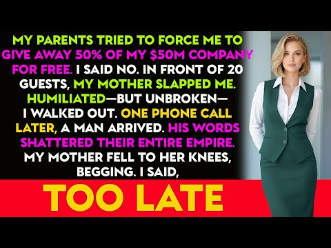 At Christmas dinner, my parents demanded 50% of my $50M company for my sister. I said no—Mom hit me