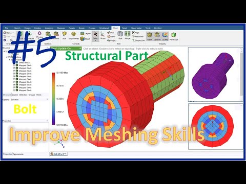 ANSYS SpaceClaim: Meshing | How to generate a high quality hexahedral mesh for a bolt