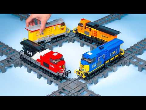 we built a self-driving FLEET of LEGO trains!