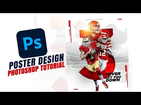 Adobe Photoshop Tutorial l Sports Poster Design l NFL 2021