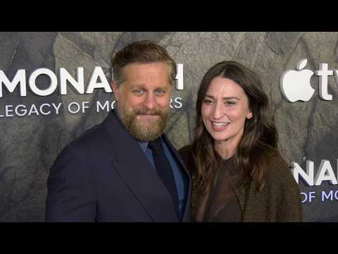Joe Tippett and Sara Bareilles attend the world premiere of Apple's "Monarch: Legacy of Monsters" S2