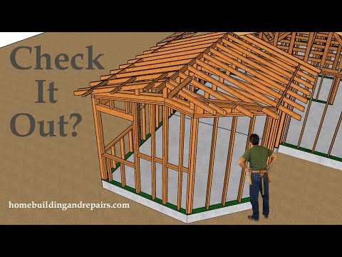 Angled Wall Framing And Scissor Roof Truss Design And Assembly - Construction Education Ideas