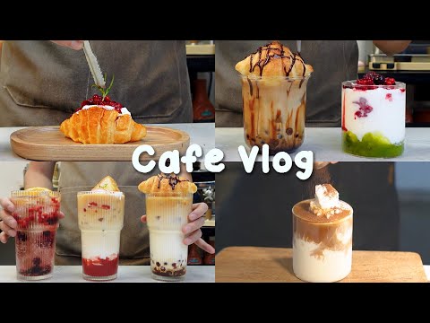 🥐Only Available Today!!크루아상과 음료의 대담한 조합☕지치고 힘들 땐 음료 ASMR로 힐링해요/카페브이로그/Cafe Vlog/ASMR/Tasty Coffee