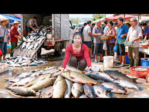 Harvesting 500+ Big Fish From Mud Pond & Horse Cart Transport to Market | Bushcraft Farm