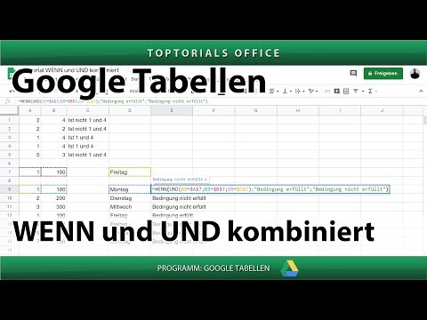 WENN und UND kombiniert (Google Tabellen)