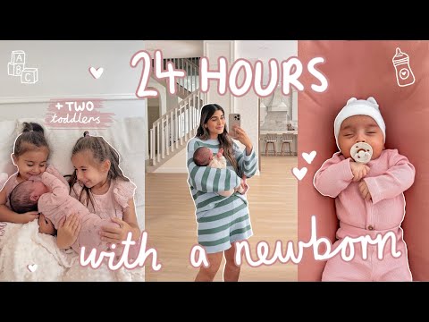 a REAL day in the life with a NEWBORN *full 24 hours with our new baby girl!*