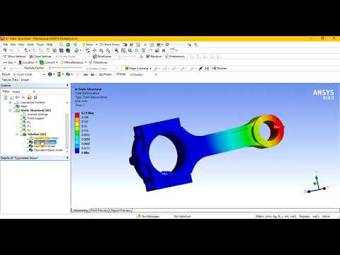 Static structural analysis of connecting rod in Ansys