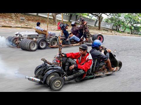 Riding Cheapest Handmade Iron Scooters of Indonesia
