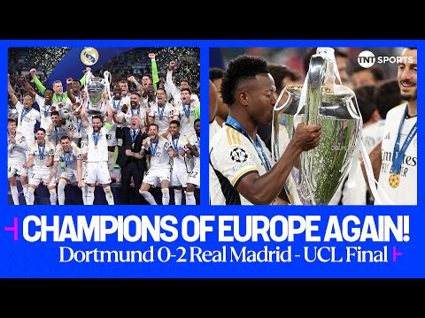 Real Madrid lift the UEFA Champions League after defeating Borussia Dortmund at Wembley ๐ #UCLFinal