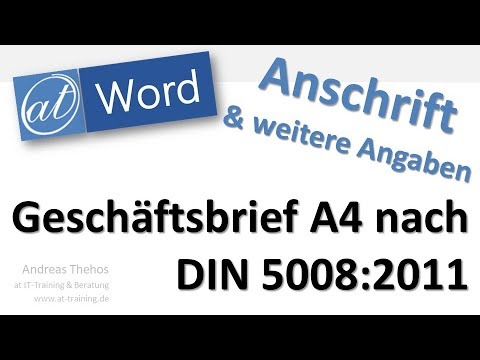 DIN 5008 Anschrift und Informationsblock platzieren - Word Geschäftsbrief