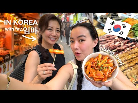 eating the BEST KOREAN STREET FOOD with my MOM🍲🌶️⊹ ࣪ ˖ (her fav foods!!)